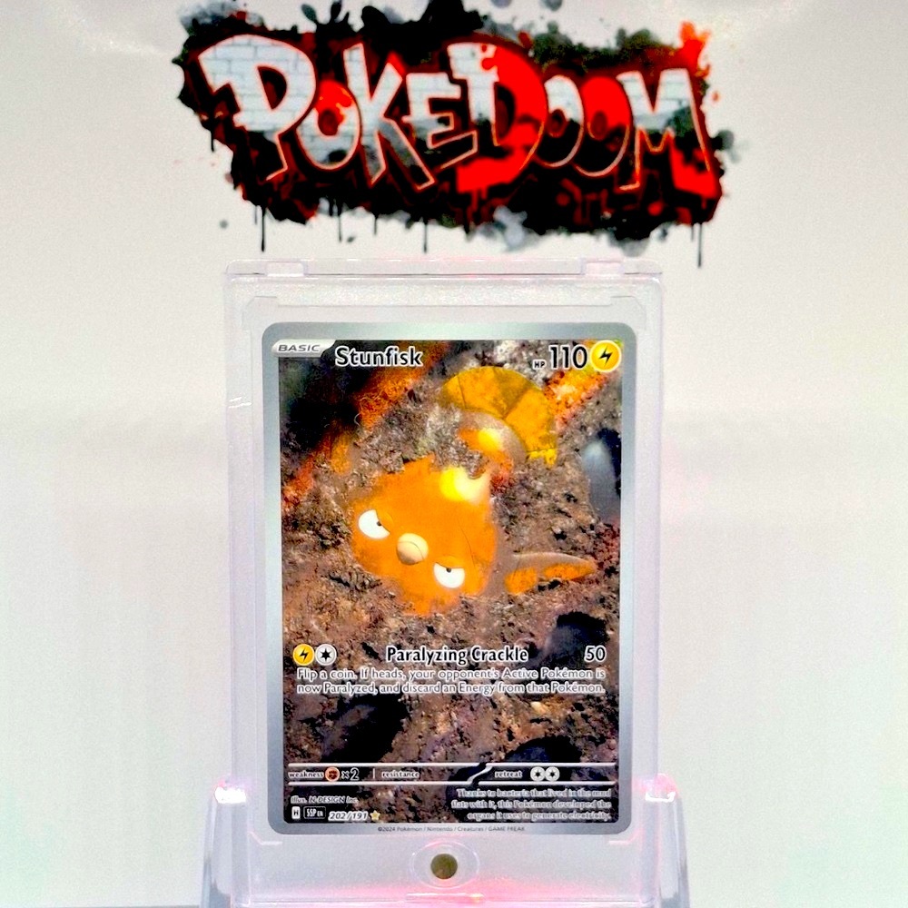 Pokemon Stunfisk 202/191 Sv08: Surging Sparks Holo